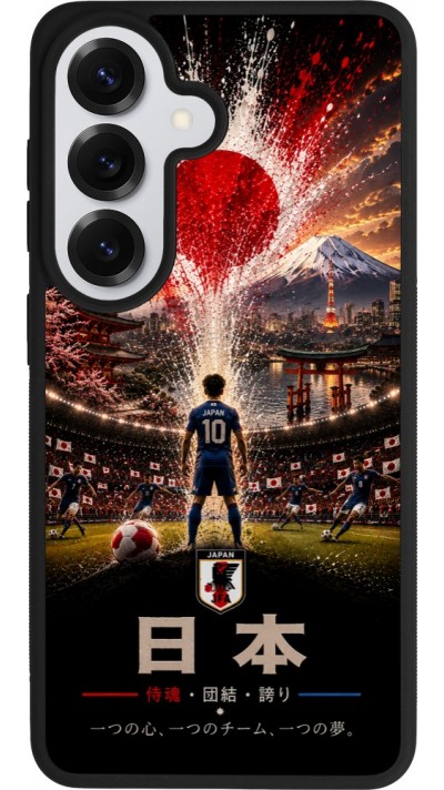 Coque Samsung Galaxy S26 - Silicone rigide noir Football Japon splash 2026