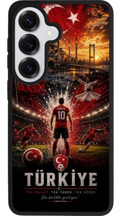 Coque Samsung Galaxy S26 - Silicone rigide noir Football Turquie splash 2026