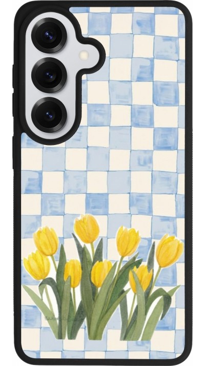 Coque Samsung Galaxy S26 - Silicone rigide noir Blue vichy tulips Spring 2026