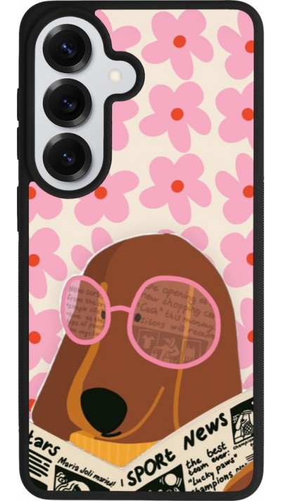 Coque Samsung Galaxy S26 - Silicone rigide noir Dog with newspaper Spring 2026