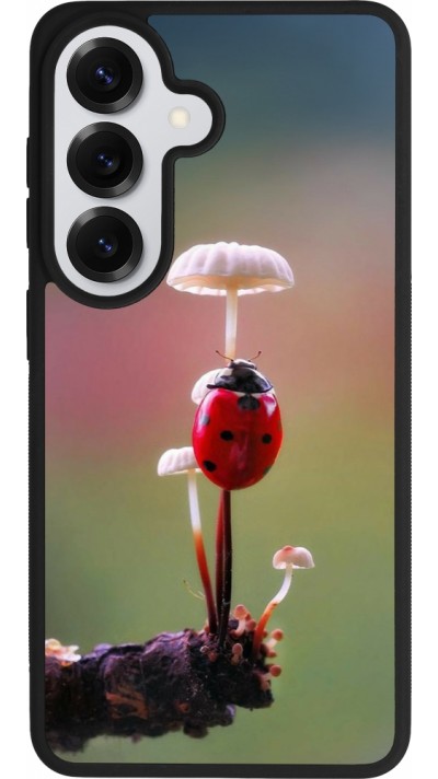 Coque Samsung Galaxy S26 - Silicone rigide noir Ladybird on a mushroom Spring 2026