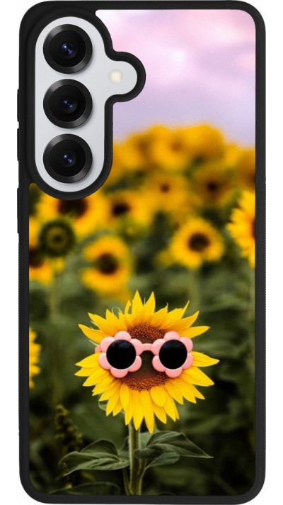 Coque Samsung Galaxy S26 - Silicone rigide noir Sunflower with glasses Spring 2026