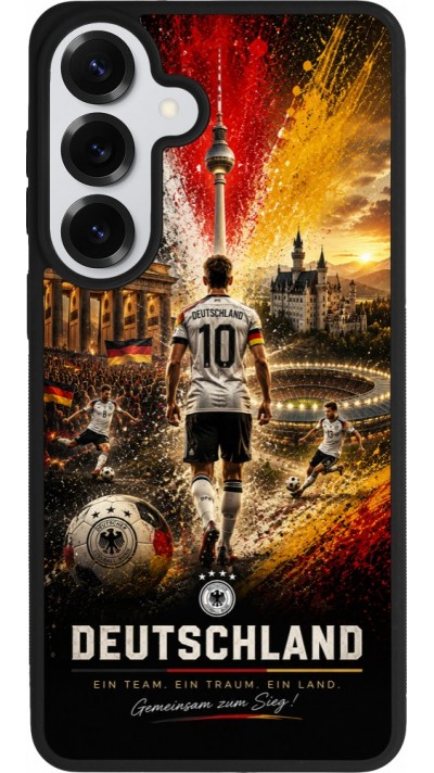 Coque Samsung Galaxy S26+ - Silicone rigide noir Football Allemagne splash 2026