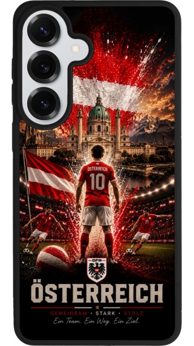 Coque Samsung Galaxy S26+ - Silicone rigide noir Football Autriche splash 2026
