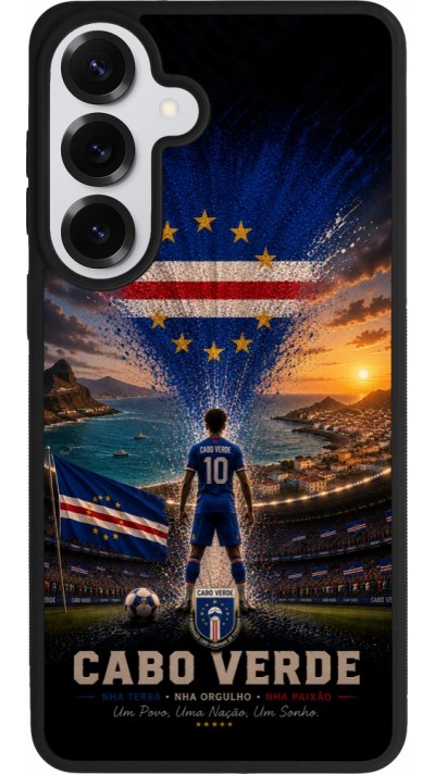 Coque Samsung Galaxy S26+ - Silicone rigide noir Football Cap-Vert splash 2026