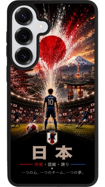 Coque Samsung Galaxy S26+ - Silicone rigide noir Football Japon splash 2026