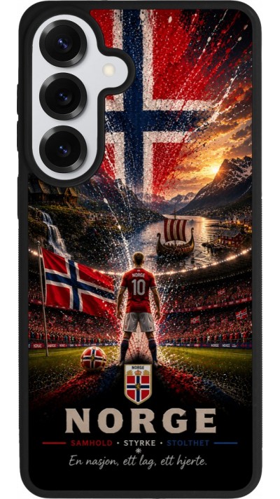 Coque Samsung Galaxy S26+ - Silicone rigide noir Football Norvège splash 2026