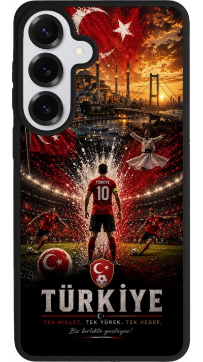 Coque Samsung Galaxy S26+ - Silicone rigide noir Football Turquie splash 2026