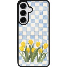 Coque Samsung Galaxy S26+ - Silicone rigide noir Blue vichy tulips Spring 2026