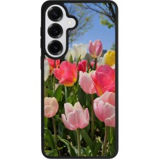 Coque Samsung Galaxy S26+ - Silicone rigide noir Tulips Spring 2026