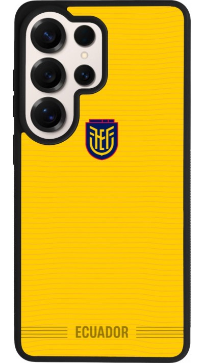 Coque Samsung Galaxy S26 Ultra - Silicone rigide noir Maillot de football Équateur 2026 personnalisable