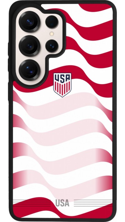 Coque Samsung Galaxy S26 Ultra - Silicone rigide noir Maillot de football États-Unis 2026 personnalisable