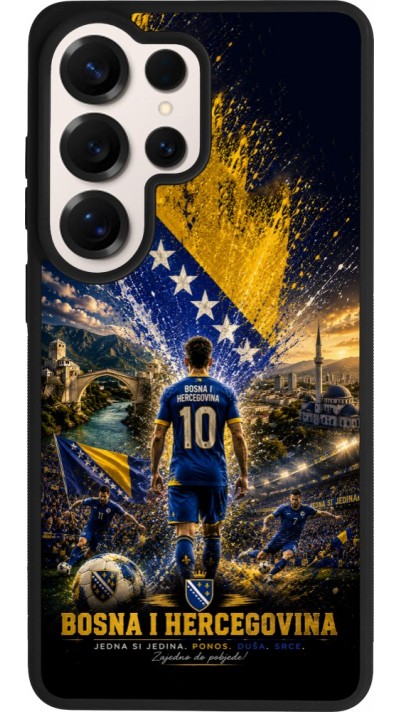 Coque Samsung Galaxy S26 Ultra - Silicone rigide noir Football Bosnie-Herzégovine splash 2026