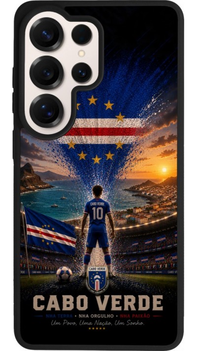Coque Samsung Galaxy S26 Ultra - Silicone rigide noir Football Cap-Vert splash 2026