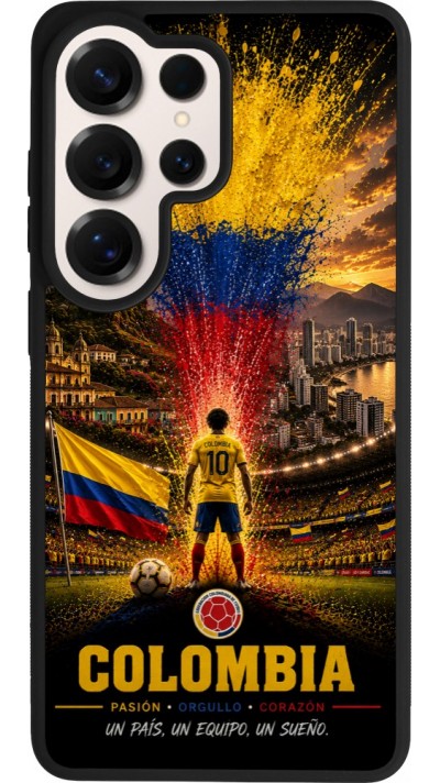Coque Samsung Galaxy S26 Ultra - Silicone rigide noir Football Colombie splash 2026