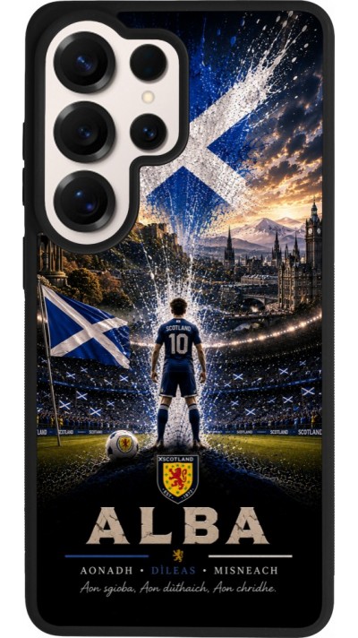 Coque Samsung Galaxy S26 Ultra - Silicone rigide noir Football Écosse splash 2026