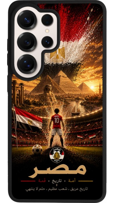 Coque Samsung Galaxy S26 Ultra - Silicone rigide noir Football Égypte splash 2026
