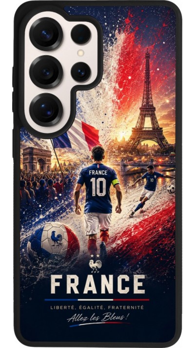 Coque Samsung Galaxy S26 Ultra - Silicone rigide noir Football France splash 2026