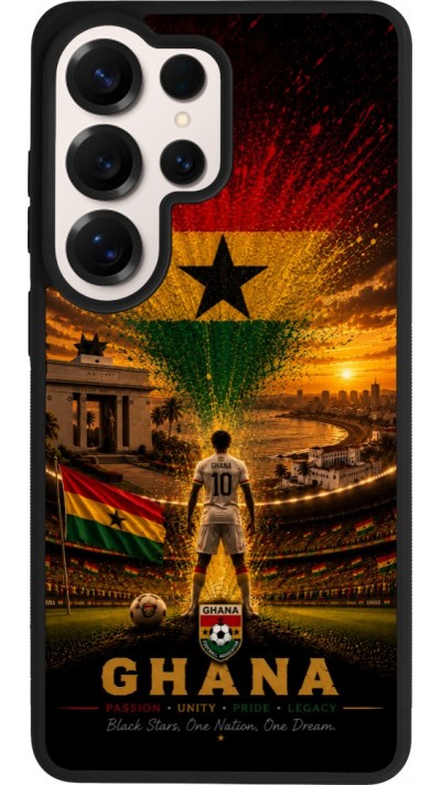 Coque Samsung Galaxy S26 Ultra - Silicone rigide noir Football Ghana splash 2026