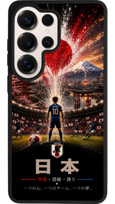 Coque Samsung Galaxy S26 Ultra - Silicone rigide noir Football Japon splash 2026