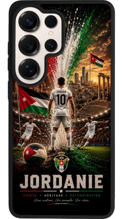 Coque Samsung Galaxy S26 Ultra - Silicone rigide noir Football Jordanie splash 2026
