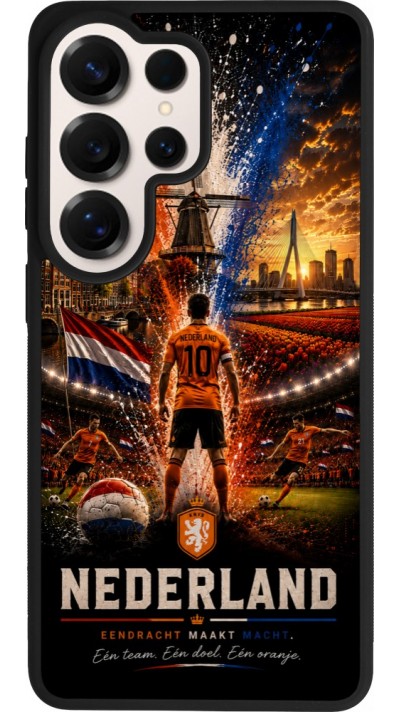 Coque Samsung Galaxy S26 Ultra - Silicone rigide noir Football Pays-Bas splash 2026