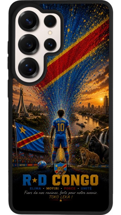 Coque Samsung Galaxy S26 Ultra - Silicone rigide noir Football République démocratique du Congo splash 2026