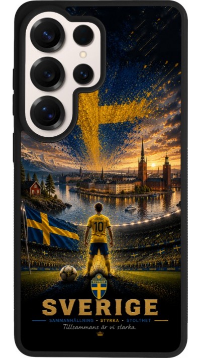 Coque Samsung Galaxy S26 Ultra - Silicone rigide noir Football Suède splash 2026