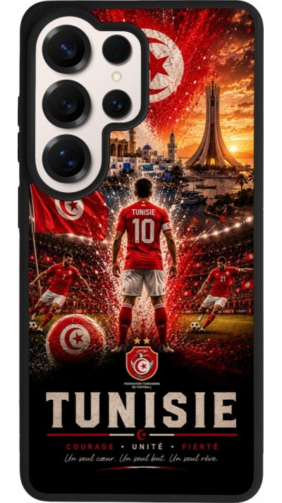 Coque Samsung Galaxy S26 Ultra - Silicone rigide noir Football Tunisie splash 2026