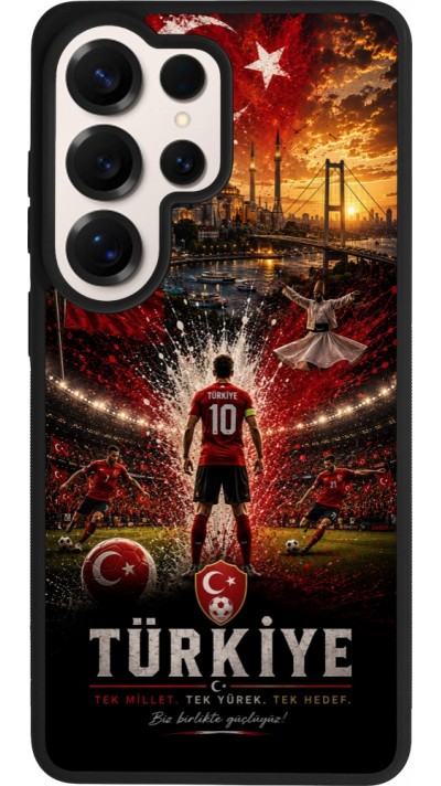 Coque Samsung Galaxy S26 Ultra - Silicone rigide noir Football Turquie splash 2026