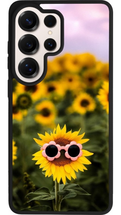 Samsung Galaxy S26 Ultra Case Hülle - Silikon schwarz Sunflower with glasses Spring 2026