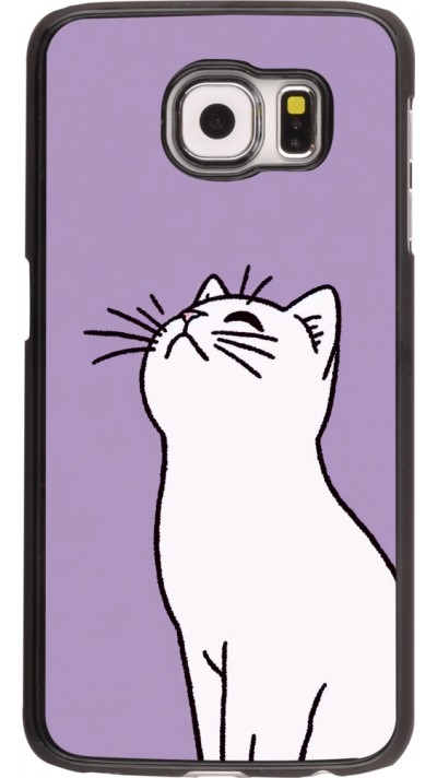 Coque Samsung Galaxy S6 - Chat sur fond violet