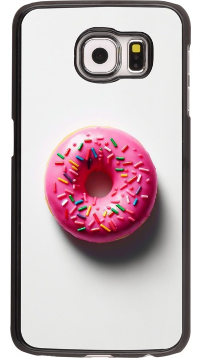Coque Samsung Galaxy S6 - Weißer Hintergrund, pinker Donut