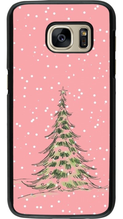 Samsung Galaxy S7 Case Hülle - Christmas 25 Pink Tree