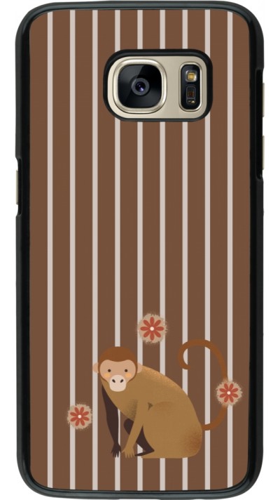 Samsung Galaxy S7 Case Hülle - Monkey with stripes