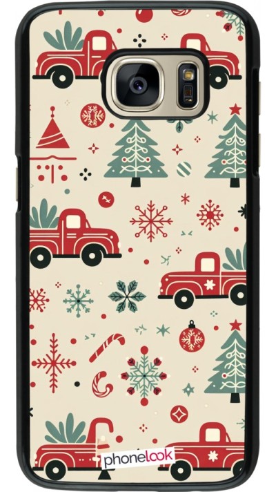 Samsung Galaxy S7 Case Hülle - Weihnachten 2024 Lkw Tanne