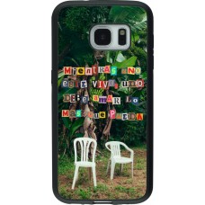 Samsung Galaxy S7 Case Hülle - Silikon schwarz Chairs DTMF
