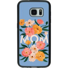 Samsung Galaxy S7 Case Hülle - Silikon schwarz Mom 2026 Flowers
