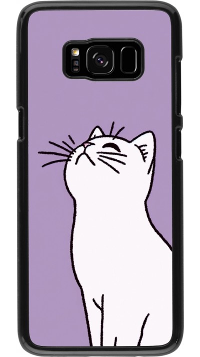 Coque Samsung Galaxy S8 - Chat sur fond violet