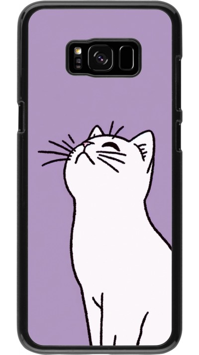 Coque Samsung Galaxy S8+ - Chat sur fond violet