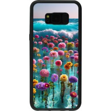 Coque Samsung Galaxy S8+ - Silicone rigide noir Flower sea waves