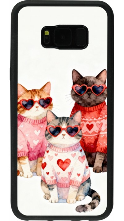 Coque Samsung Galaxy S8+ - Silicone rigide noir Saint Valentines Day 26 Cat Love