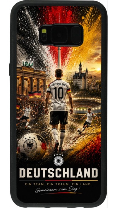 Coque Samsung Galaxy S8+ - Silicone rigide noir Football Allemagne splash 2026