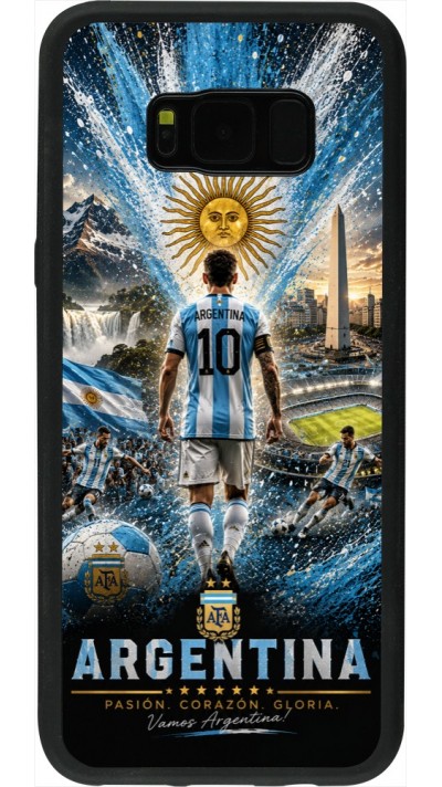 Coque Samsung Galaxy S8+ - Silicone rigide noir Football Argentine splash 2026