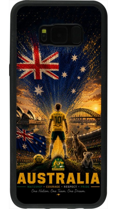 Coque Samsung Galaxy S8+ - Silicone rigide noir Football Australie splash 2026
