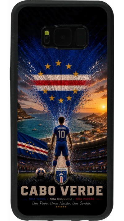 Coque Samsung Galaxy S8+ - Silicone rigide noir Football Cap-Vert splash 2026