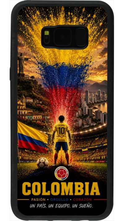 Coque Samsung Galaxy S8+ - Silicone rigide noir Football Colombie splash 2026
