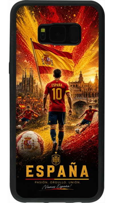 Coque Samsung Galaxy S8+ - Silicone rigide noir Football Espagne splash 2026