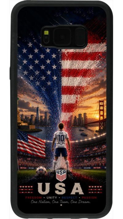 Coque Samsung Galaxy S8+ - Silicone rigide noir Football États-Unis splash 2026