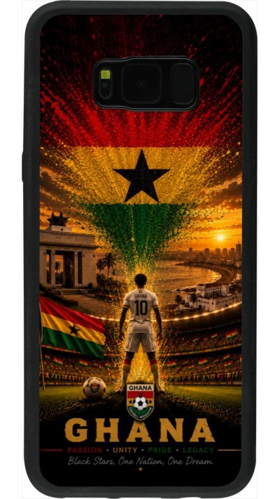 Coque Samsung Galaxy S8+ - Silicone rigide noir Football Ghana splash 2026